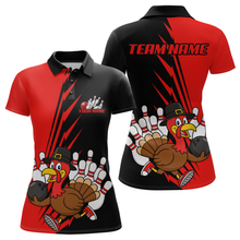 Load image into Gallery viewer, Red Turkey Bowling Shirts for Women Men Team Custom Bowling Jerseys Thanksgiving MBL180