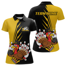 Load image into Gallery viewer, Yellow Turkey Bowling Shirts for Women Men Team Custom Bowling Jerseys Thanksgiving MBL180