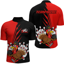 Load image into Gallery viewer, Red Turkey Bowling Shirts for Women Men Team Custom Bowling Jerseys Thanksgiving MBL180