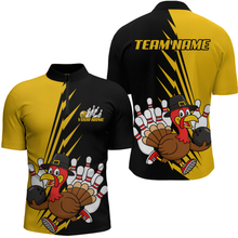 Load image into Gallery viewer, Yellow Turkey Bowling Shirts for Women Men Team Custom Bowling Jerseys Thanksgiving MBL180