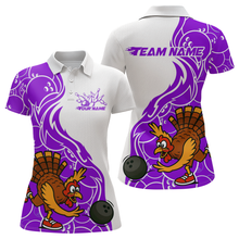 Load image into Gallery viewer, Custom Purple Turkey Bowling Shirts for Women Men Team Bowling Jerseys Thanksgiving MBL181