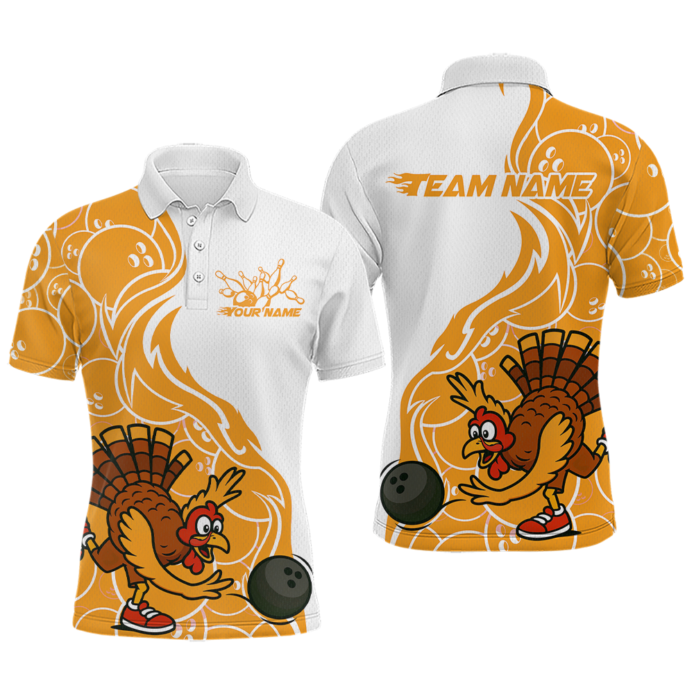 Custom Yellow Turkey Bowling Shirts for Women Men Team Bowling Jerseys Thanksgiving MBL181