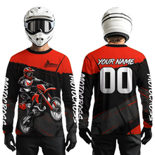 Load image into Gallery viewer, Red Motocross Jersey for Men Women Kid Dirt Bike Shirts Custom Off road Riding Shirt XM463