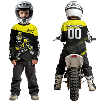 Yellow Motocross Jersey for Men Women Kid Dirt Bike Shirts Custom Off road Riding Shirt XM463