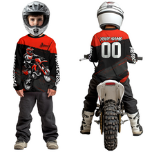 Load image into Gallery viewer, Red Motocross Jersey for Men Women Kid Dirt Bike Shirts Custom Off road Riding Shirt XM463