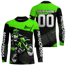 Load image into Gallery viewer, Green Motocross Jersey for Men Women Kid Dirt Bike Shirts Custom Off road Riding Shirt XM463