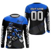 Load image into Gallery viewer, Blue Motocross Jersey for Men Women Kid Dirt Bike Shirts Custom Off road Riding Shirt XM463