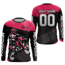 Load image into Gallery viewer, Pink Motocross Jersey for Men Women Kid Dirt Bike Shirts Custom Off road Riding Shirt XM463