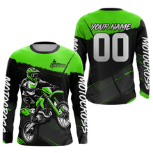 Load image into Gallery viewer, Green Motocross Jersey for Men Women Kid Dirt Bike Shirts Custom Off road Riding Shirt XM463