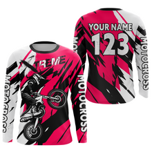 Load image into Gallery viewer, Custom Pink Motocross Racing Jersey Custom Women Kid Men Dirt Bike Off road Shirt XM472