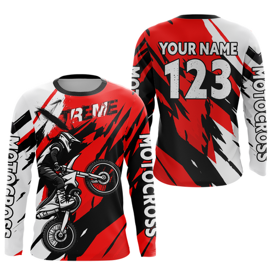 Custom Red Motocross Racing Jersey Custom Women Kid Men Dirt Bike Off road Shirt XM472