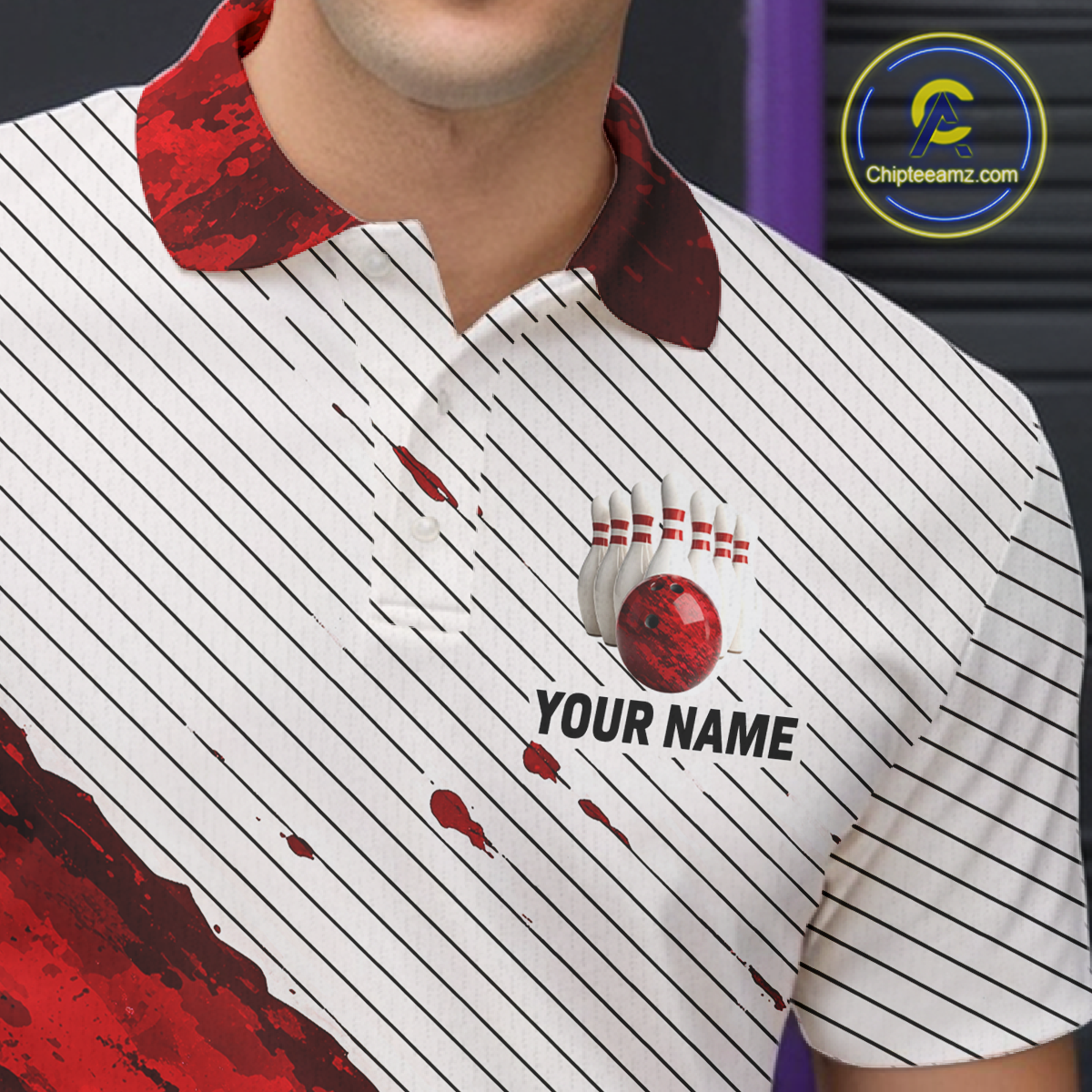 Red Bowling Shirts for Women Men Custom Bowling Jerseys Polo $ 1/4 Zip for Team MBL219