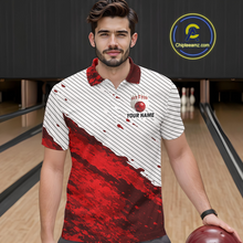 Load image into Gallery viewer, Red Bowling Shirts for Women Men Custom Bowling Jerseys Polo $ 1/4 Zip for Team MBL219