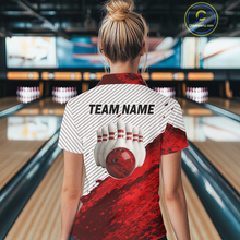 Load image into Gallery viewer, Red Bowling Shirts for Women Men Custom Bowling Jerseys Polo $ 1/4 Zip for Team MBL219