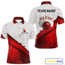 Load image into Gallery viewer, Red Bowling Shirts for Women Men Custom Bowling Jerseys Polo $ 1/4 Zip for Team MBL219