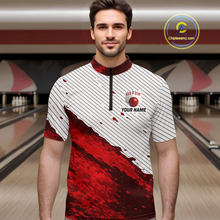 Load image into Gallery viewer, Red Bowling Shirts for Women Men Custom Bowling Jerseys Polo $ 1/4 Zip for Team MBL219