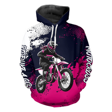 Load image into Gallery viewer, Pink Motocross Hoodie Custom for Women Men Adult Dirt Bike Racing Hoodie Shirt MH477