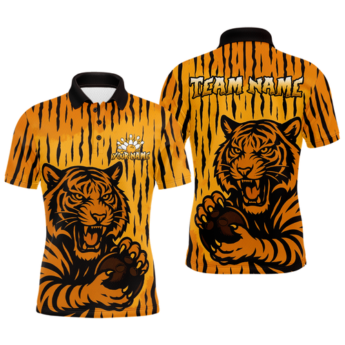 Tiger Bowling Shirts for Team Women Men Custom Bowling Jersey Polo & Quarter Zip Shirt MBL187