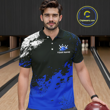 Load image into Gallery viewer, Blue Custom Bowling Shirts for Women Men Bowling Jersey Polo&amp;1/4 Zip Shirt for Team MBL224