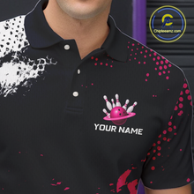 Load image into Gallery viewer, Pink Custom Bowling Shirts for Women Men Bowling Jersey Polo&amp;1/4 Zip Shirt for Team MBL224