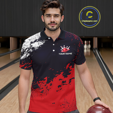 Load image into Gallery viewer, Red Custom Bowling Shirts for Women Men Bowling Jersey Polo&amp;1/4 Zip Shirt for Team MBL224