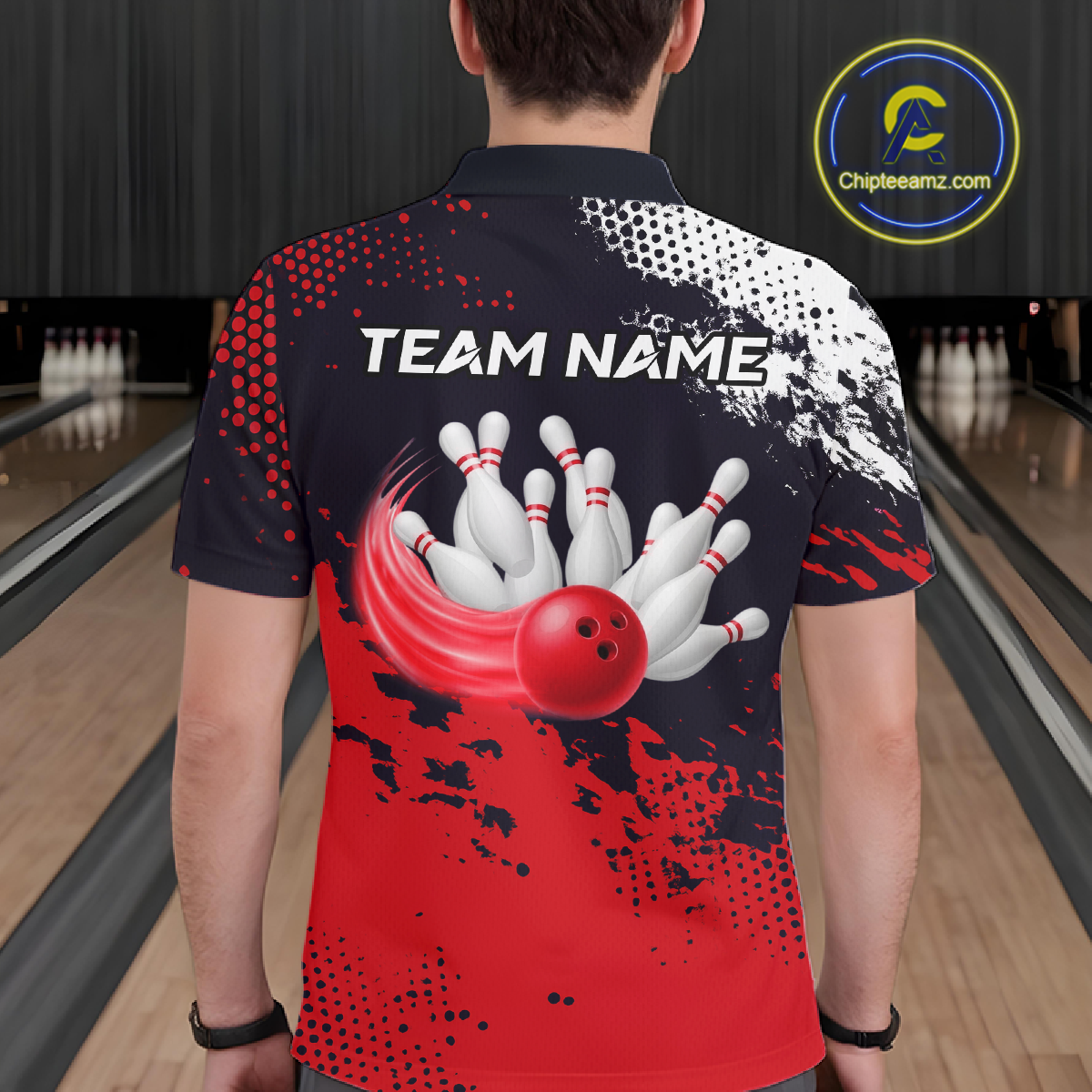 Red Custom Bowling Shirts for Women Men Bowling Jersey Polo&1/4 Zip Shirt for Team MBL224