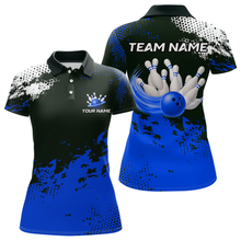 Load image into Gallery viewer, Blue Custom Bowling Shirts for Women Men Bowling Jersey Polo&amp;1/4 Zip Shirt for Team MBL224