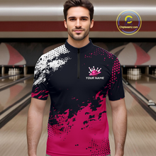 Load image into Gallery viewer, Pink Custom Bowling Shirts for Women Men Bowling Jersey Polo&amp;1/4 Zip Shirt for Team MBL224