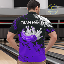 Load image into Gallery viewer, Purple Custom Bowling Shirts for Women Men Bowling Jersey Polo&amp;1/4 Zip Shirt for Team MBL224