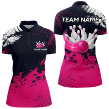 Load image into Gallery viewer, Pink Custom Bowling Shirts for Women Men Bowling Jersey Polo&amp;1/4 Zip Shirt for Team MBL224