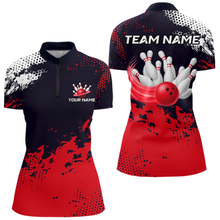 Load image into Gallery viewer, Red Custom Bowling Shirts for Women Men Bowling Jersey Polo&amp;1/4 Zip Shirt for Team MBL224