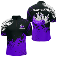 Load image into Gallery viewer, Purple Custom Bowling Shirts for Women Men Bowling Jersey Polo&amp;1/4 Zip Shirt for Team MBL224
