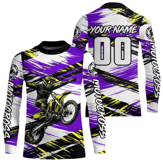 Custom Purple Motocross Jersey for Men Kid Women Dirt Bike Racing Jersey Riding Shirt XM480