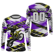 Load image into Gallery viewer, Custom Purple Motocross Jersey for Men Kid Women Dirt Bike Racing Jersey Riding Shirt XM480