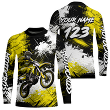 Load image into Gallery viewer, Custom Yellow Motocross Jersey for Kid Adult Dirt Bike Shirts Men Women Riding Shirt XM491