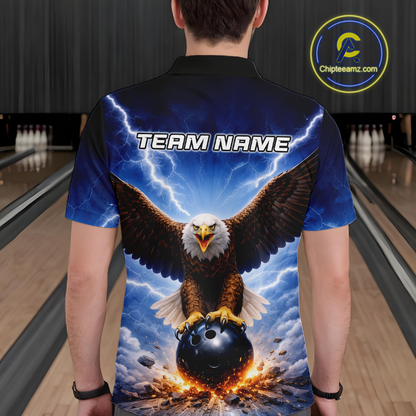 Personalized Thunder Lightning Eagle Bowling Jersey for Men Bowling Team Shirts Bowling League HNT484