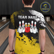 Load image into Gallery viewer, Yellow Funny Beer Bowling Shirts for Team Women Men Bowling Polo&amp;1/4 Zip Bowl League MBL254