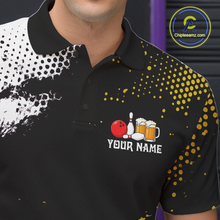 Load image into Gallery viewer, Yellow Funny Beer Bowling Shirts for Team Women Men Bowling Polo&amp;1/4 Zip Bowl League MBL254