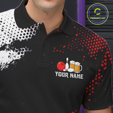 Load image into Gallery viewer, Red Funny Beer Bowling Shirts for Team Women Men Bowling Polo&amp;1/4 Zip Bowl League MBL254