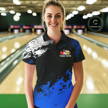 Load image into Gallery viewer, Blue Funny Beer Bowling Shirts for Team Women Men Bowling Polo&amp;1/4 Zip Bowl League MBL254