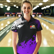 Load image into Gallery viewer, Purple Funny Beer Bowling Shirts for Team Women Men Bowling Polo&amp;1/4 Zip Bowl League MBL254