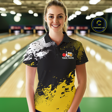 Load image into Gallery viewer, Yellow Funny Beer Bowling Shirts for Team Women Men Bowling Polo&amp;1/4 Zip Bowl League MBL254