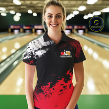 Load image into Gallery viewer, Red Funny Beer Bowling Shirts for Team Women Men Bowling Polo&amp;1/4 Zip Bowl League MBL254