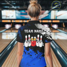 Load image into Gallery viewer, Blue Funny Beer Bowling Shirts for Team Women Men Bowling Polo&amp;1/4 Zip Bowl League MBL254