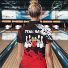 Load image into Gallery viewer, Red Funny Beer Bowling Shirts for Team Women Men Bowling Polo&amp;1/4 Zip Bowl League MBL254