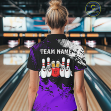 Load image into Gallery viewer, Purple Funny Beer Bowling Shirts for Team Women Men Bowling Polo&amp;1/4 Zip Bowl League MBL254