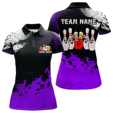 Load image into Gallery viewer, Purple Funny Beer Bowling Shirts for Team Women Men Bowling Polo&amp;1/4 Zip Bowl League MBL254