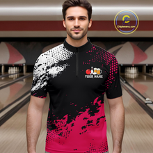 Load image into Gallery viewer, Pink Funny Beer Bowling Shirts for Team Women Men Bowling Polo&amp;1/4 Zip Bowl League MBL254
