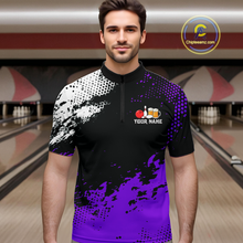 Load image into Gallery viewer, Purple Funny Beer Bowling Shirts for Team Women Men Bowling Polo&amp;1/4 Zip Bowl League MBL254
