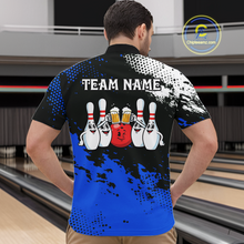 Load image into Gallery viewer, Blue Funny Beer Bowling Shirts for Team Women Men Bowling Polo&amp;1/4 Zip Bowl League MBL254